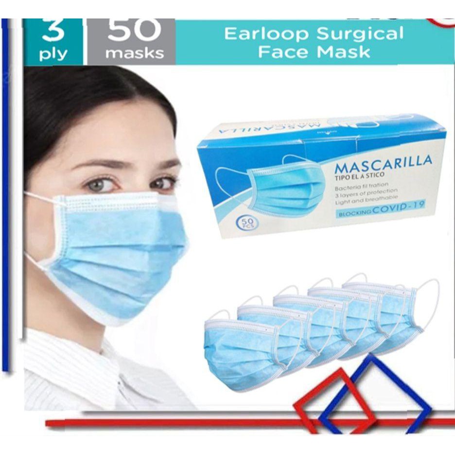 JAYA.Co Masker Mascarilla 3ply 1Box isi 50pcs / Anti Bakteri