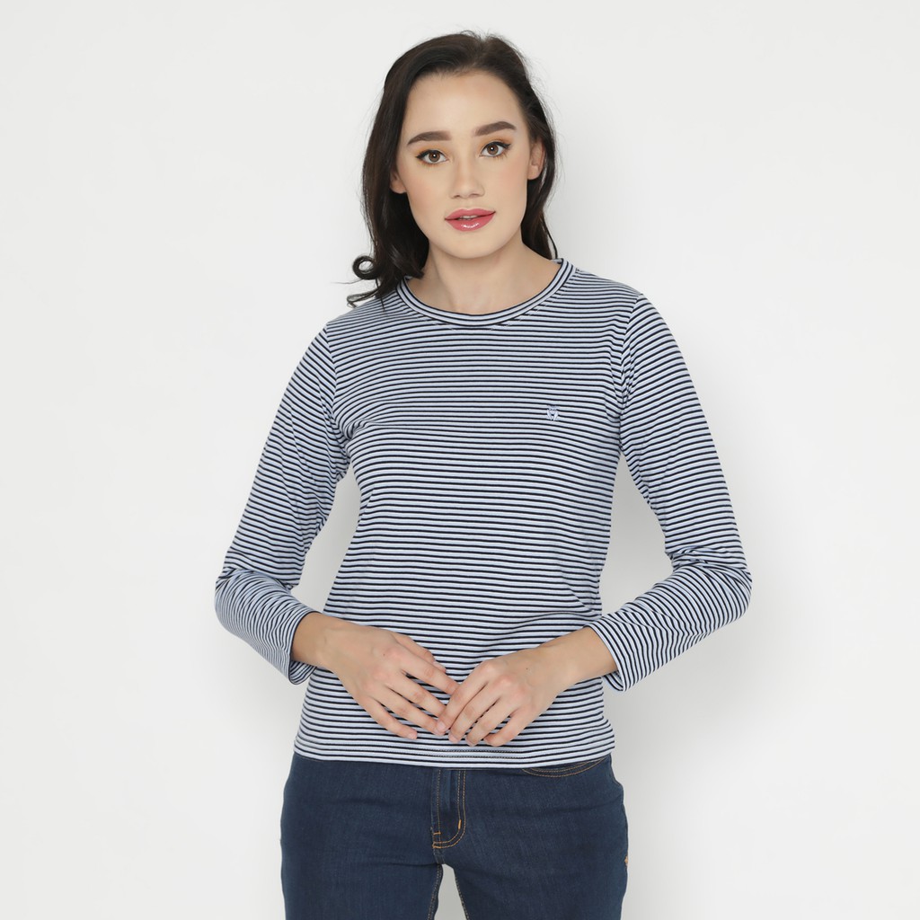 

MATSUDA - IRIS Reguler Long Sleeve Stripe Tshirt Warna Blue