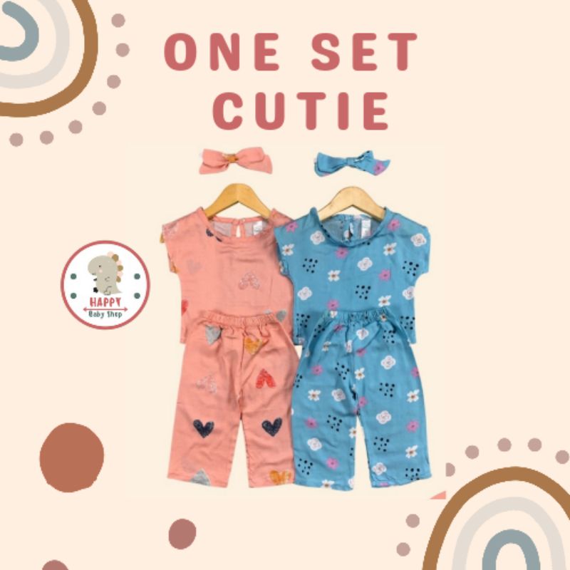 setelan anak Cutie free headband by little koda