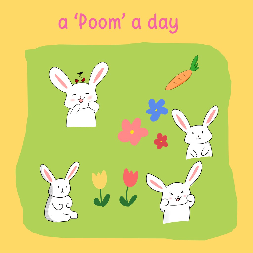 

[ DIE-CUT ] A Poom A Day die cut - Stiker dekorasi jurnal / planner / note / scrapbook