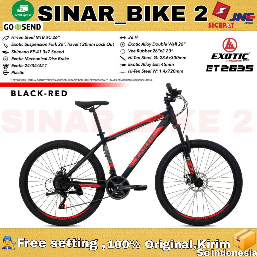 Sepeda Gunung Mtb 26Inch Exotic Et 2635 3x7 Speed (Ekspedisi)