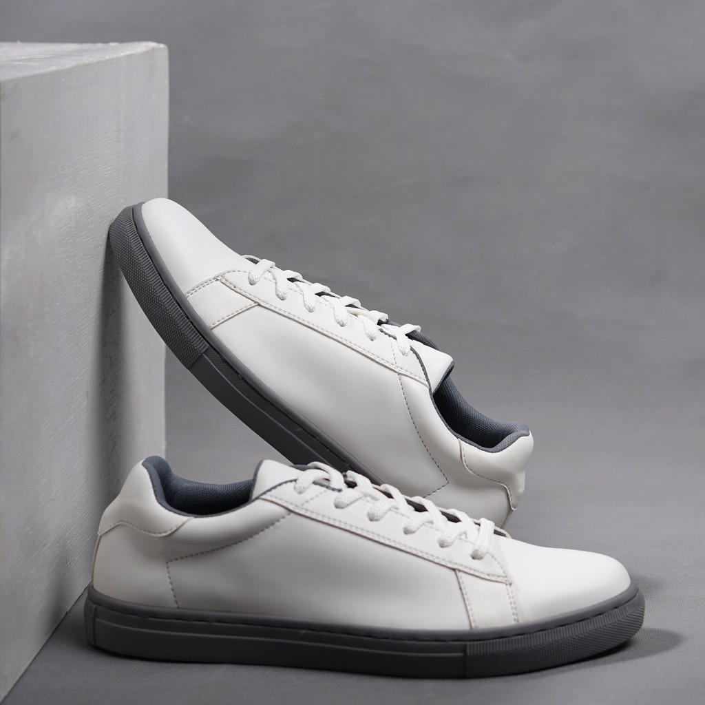 Rover White Grey | Sepatu Casual Sneakers Kasual Polos Ori Pria Cowok Lokal Footwear | FORIND x Volve