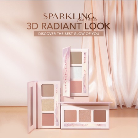 YOU ( Y.O.U )3 in 1 Sparkling Face Pallete for 3D Radiant Look