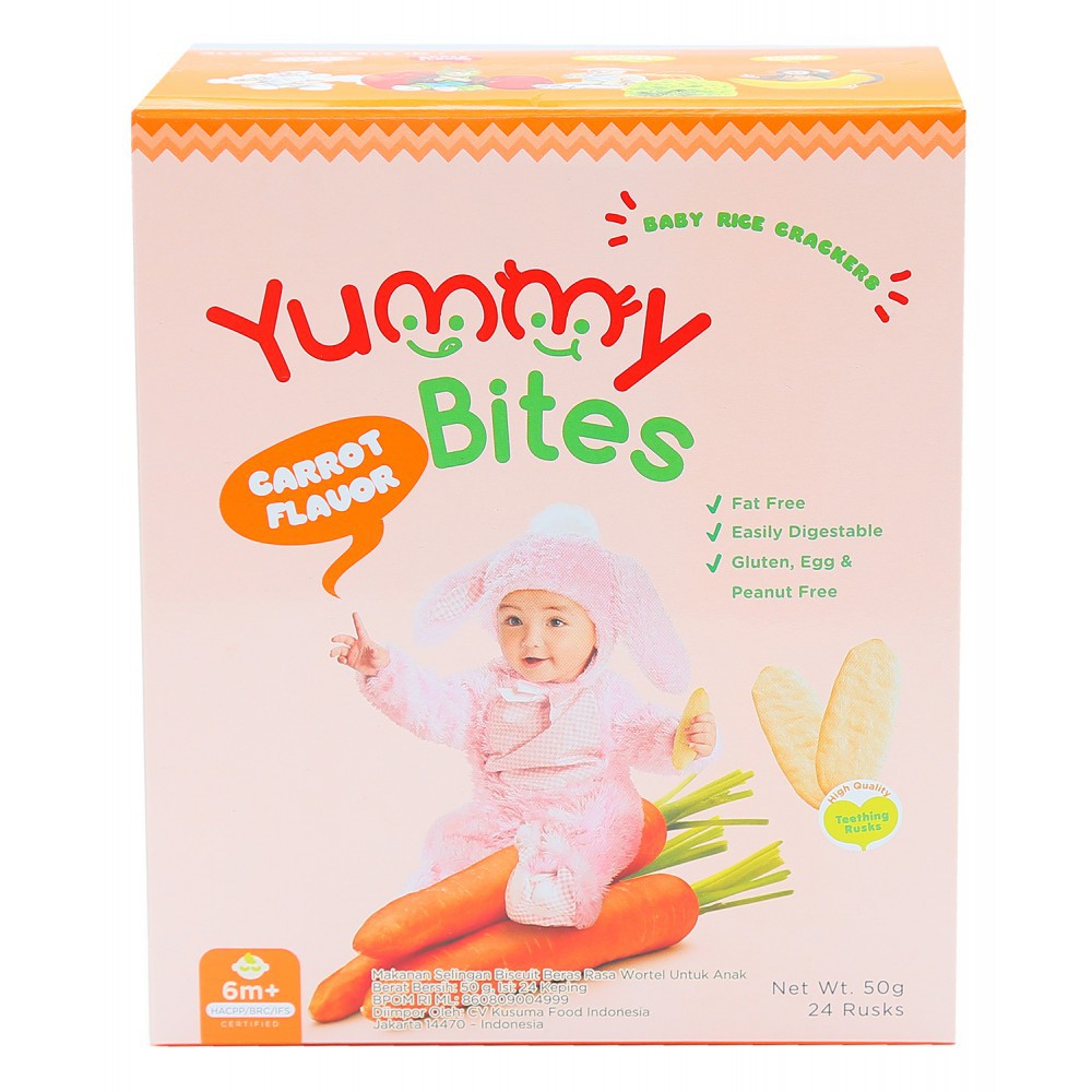 Yummy Bites Rice Cracker Snack Bayi 50 gr - Tersedia Pilihan Rasa