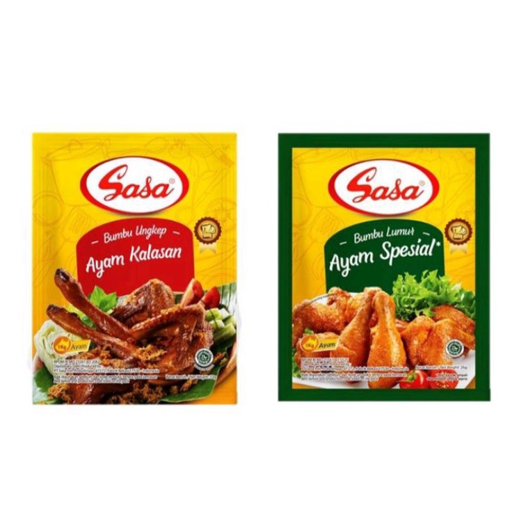 

Sasa bumbu ekep ayam Kalasan 26 gr + Sasa bumbu lumur ayam spesial 26 gr,