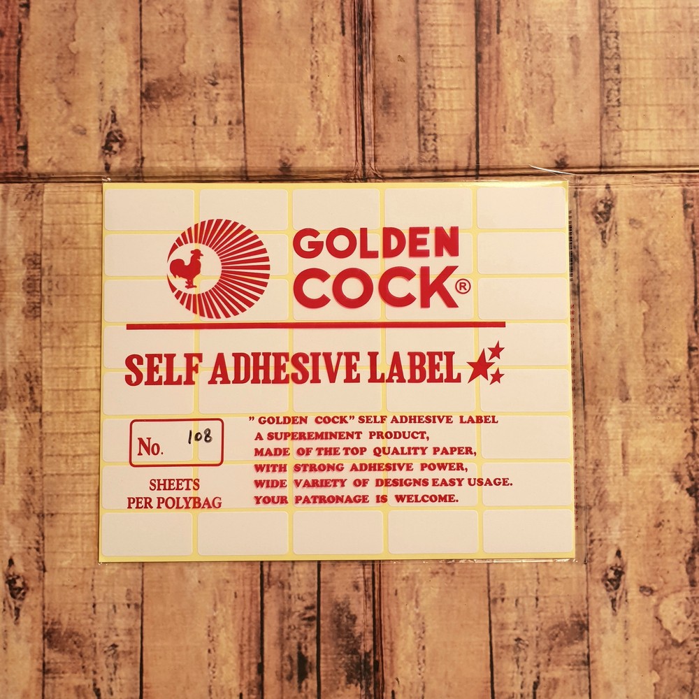 Label Golden Cock No. 108 - Self Adhesive Label 108 - Sticker