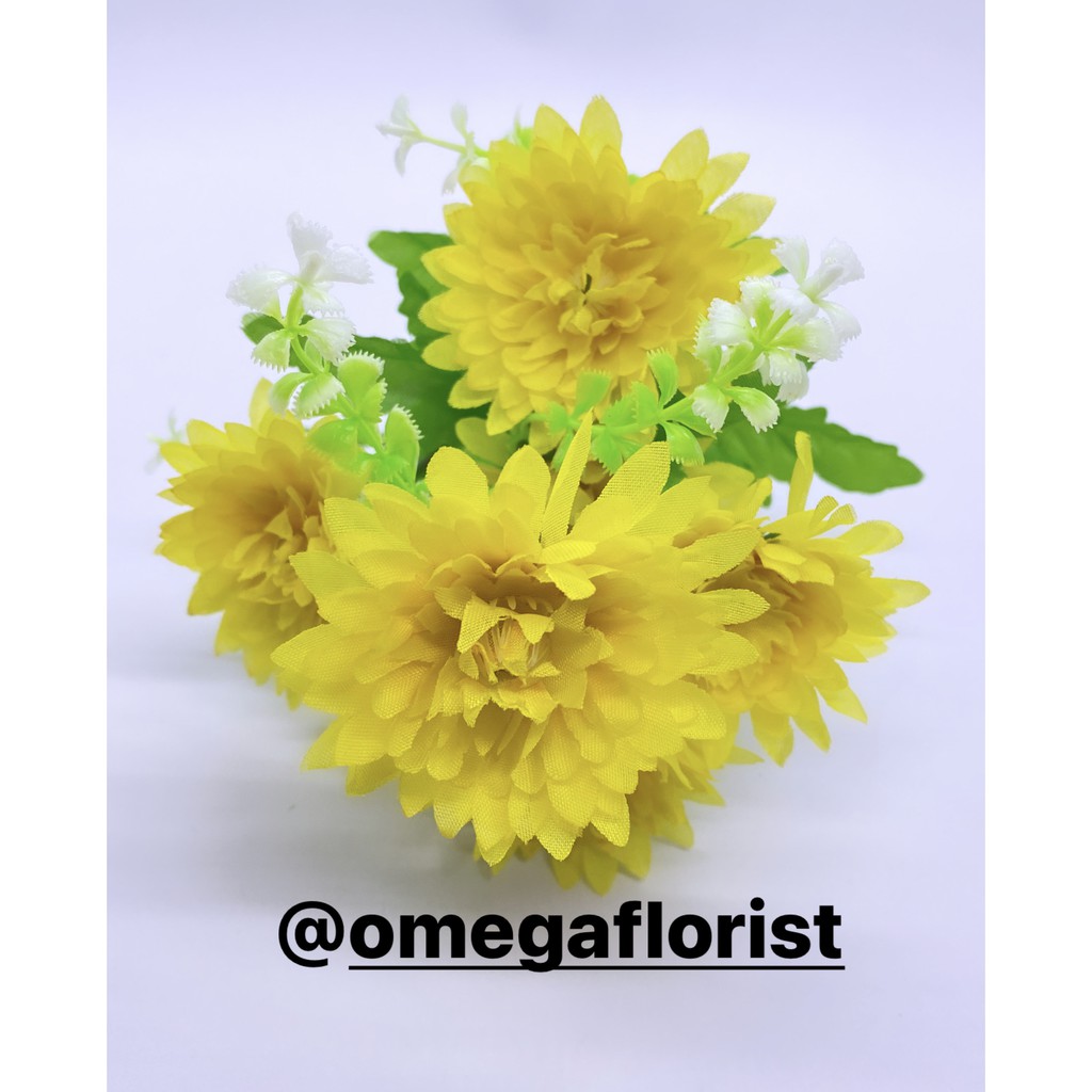 BUNGA SERUNI MINI X 7 ARTIFICIAL Bunga Artificial/Bunga Plastik/Bunga Dekorasi/Dekorasi Pernikahan/Pernikahan-Kuning