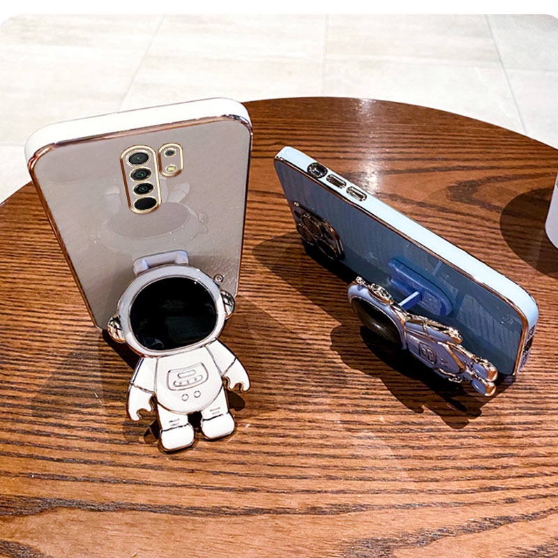 Casing Ponsel Untuk Xiaomi Redmi Note8 2021 Note 8 Pro Note 7 Pro Warna Permen Astronot Stand Deluxe Camera Case