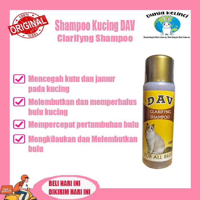 SHAMPOO KUCING DAV LEMBUT WANGI CLARIFYNG SHAMPO