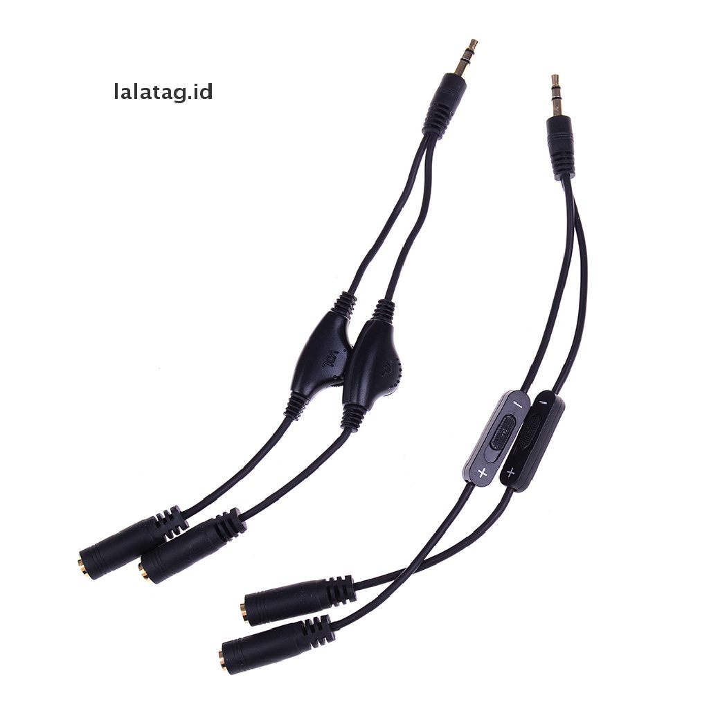 (Flyag) 1pc adapter splitter jack audio stereo 3.5mm male Ke 2 female Untuk headphone