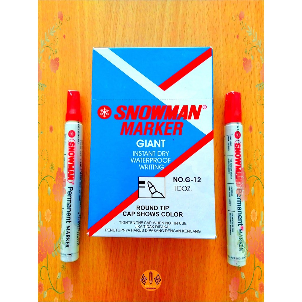 

Spidol Warna Permanent Snowman G-12 Permanent Marker Merah