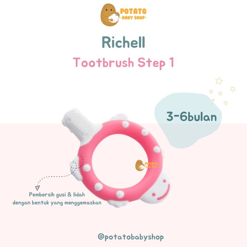 Richell Training Toothbrush Step 1 ( 3-6bulan)