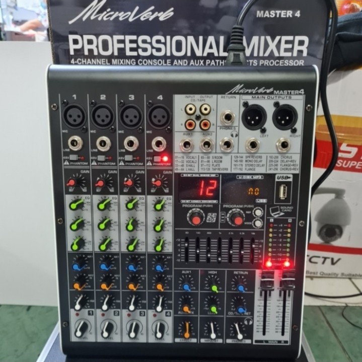 mixer microverb master 4 4ch bluetooth soundcard