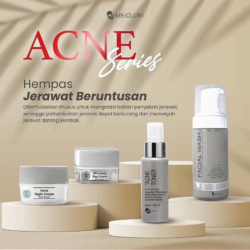PAKET ACNE MS GLOW/PAKET JERAWAT (100% ORI /Member resmi ber id card)free gift