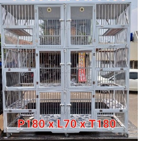 Kandang Kucing Alumunium 6 Pintu JUMBO