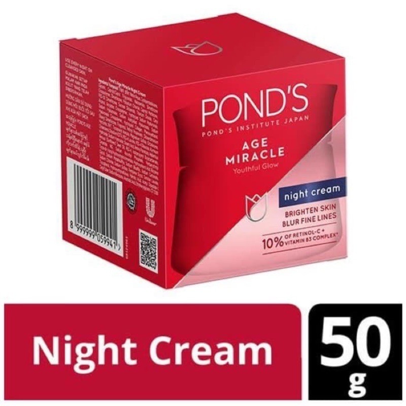 Ponds Age Miracle Night  Youthful Glow / Cream siang &amp; Malam 10gr