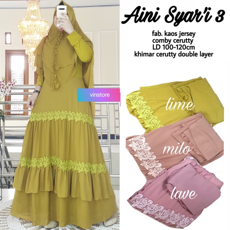 AINI SYARI 3 GAMIS PREMIUM BY VIN STORE