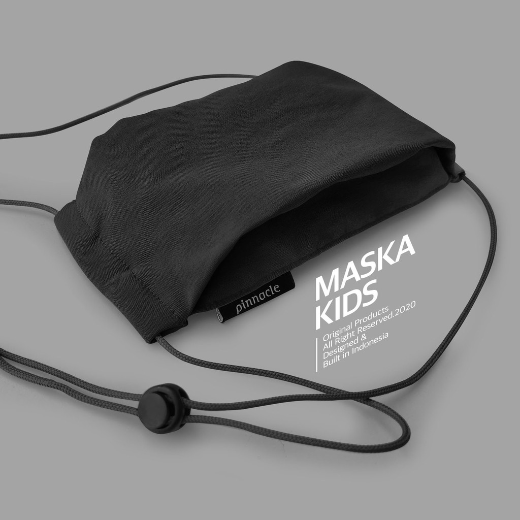 Pinnacle MASKA KIDS Black - Masker Non Medis