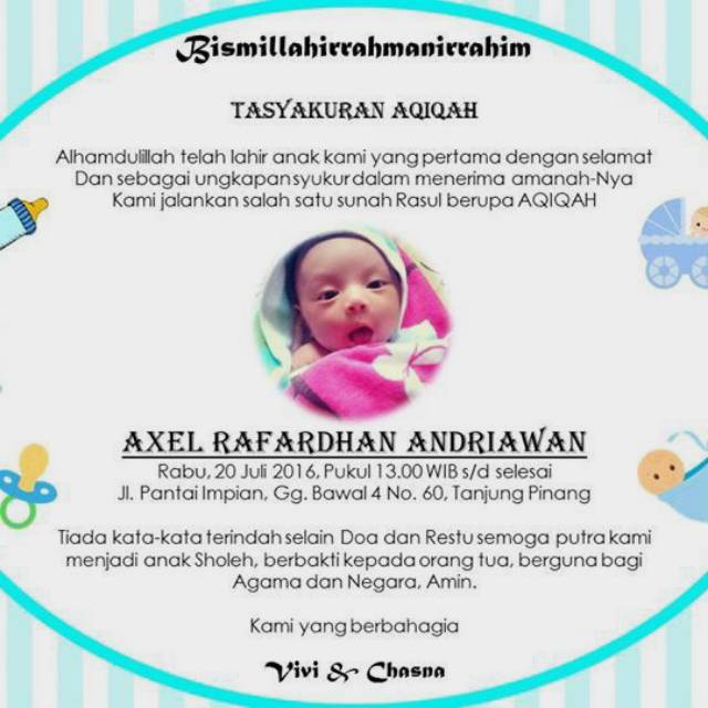 Contoh Undangan Aqiqah Anak