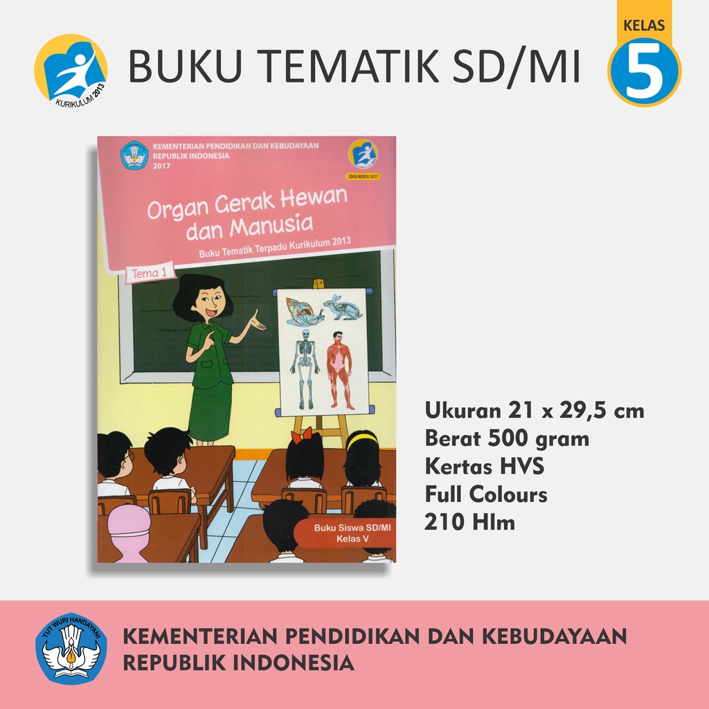 Buku Tematik Kelas 5 / Buku Pelajara SD Kelas 5 K13 Edisi Revisi Kemendikbud Peristiwa dalam Kehidupan 5 Benda Sekitar Kita Panas dan Udara Bersih Bagi Kesehatan-1