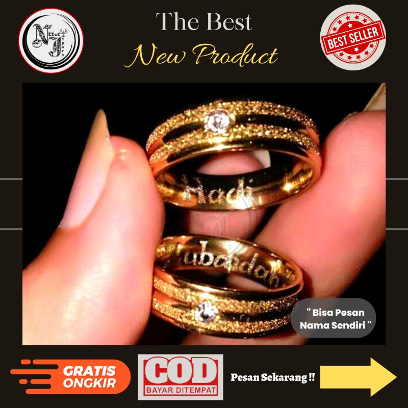 Cincin Nama Couple || Cincin Titanium Nama dalam || Cincin Titanium Anti karat
