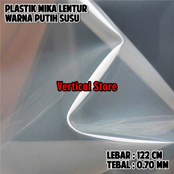 Plastik PVC Mika Lentur Warna Putih Susu Lebar 122 cm Tebal 0.50mm