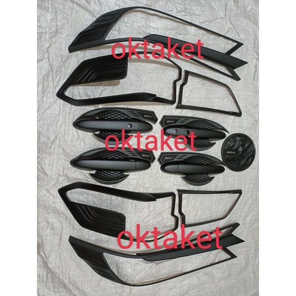 BRV 2022 paket garnish depan belakang outer handle tank cover Paket lengkap Hitam dop