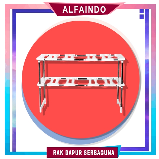 Rak Dapur Serbaguna 2 Susun Plastik dan Stainless Steel Rak Dapur Serbaguna 2 Susun Plastik dan Stainless Steel