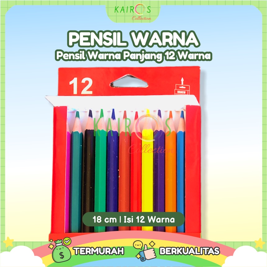 Pensil Warna Panjang Isi 12 Warna