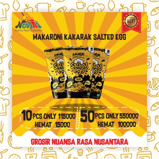 

[ PAKET GROSIR 10 PCS TERMURAH ] SALTED EGG KAKARAK - Makaroni Spiral / Fusili Telur Asin Bandung