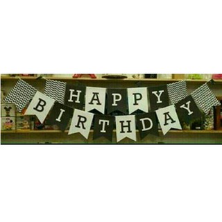  BANNER  HBD Bunting Flag Happy Birthday Motif PASTEL ZIG 