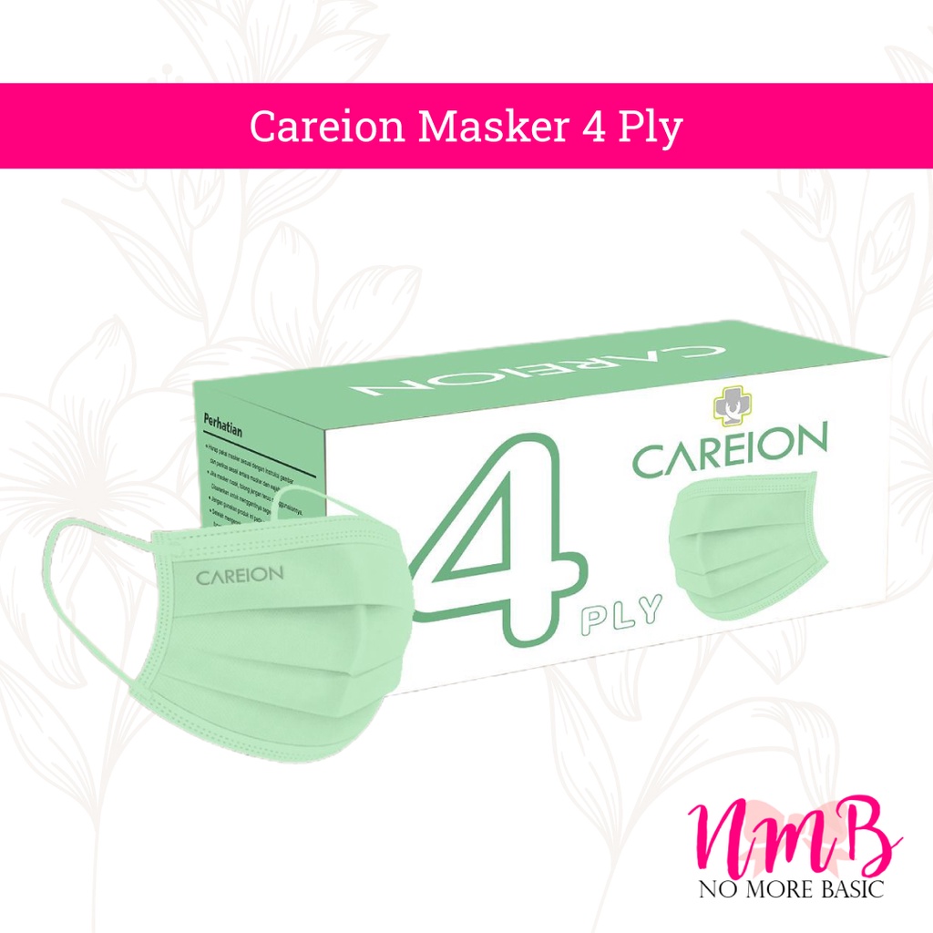 Masker Earloop Careion Embossed 4 Ply isi 50 Pcs