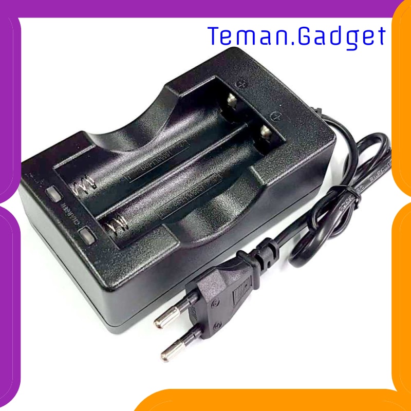 TG-IE233 TAFFWARE CHARGER BATERAI CELL CHARGER 18650 DUAL SLOT MTLC-04200-1000