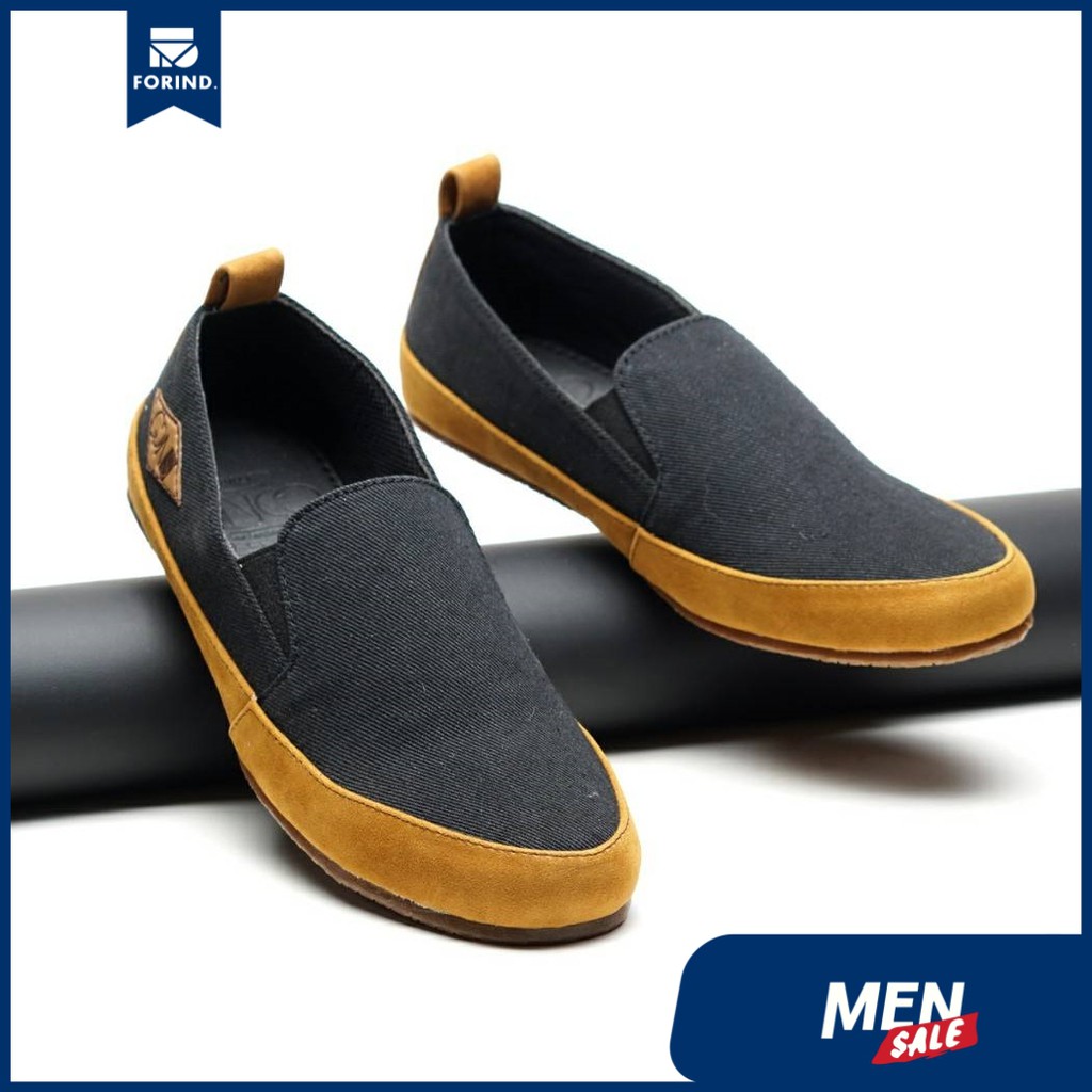 SPACE BLACK |FORIND x GDNS| Sepatu Slop Ori Casual Santai Kasual Laki Pria Cowok Slip On Footwear