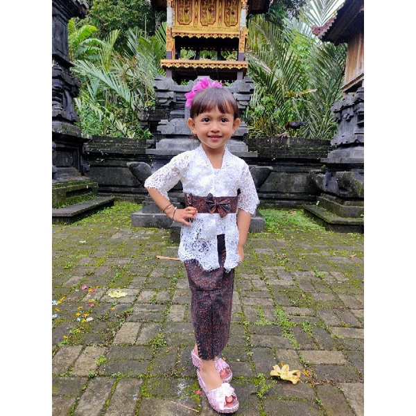 0-5 tahun free bandana SET KEBAYA BROKAT+KAMEN OBI ANAK