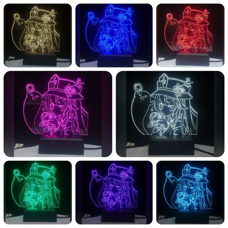_Adudushop Lampu Tidur Acrylic Genshin Impact All Character- Lampu Hias Meja Led 3D Anime Game