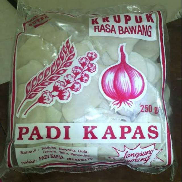 

Kerupuk bawang polos putih cap padi kapas oleh oleh indramayu @250g