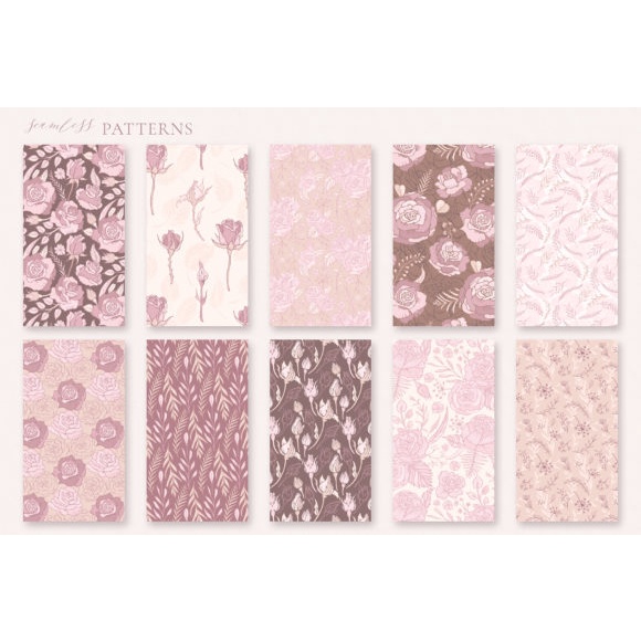 Rose Flower Patterns Illustrations