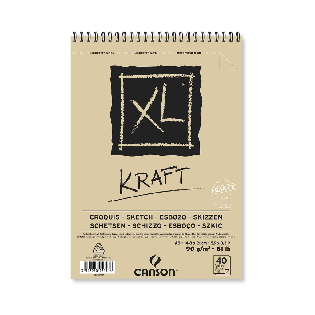 

Canson XL Kraft A5 40 Sheets 90gsm - Kertas Gambar Untuk Sketsa