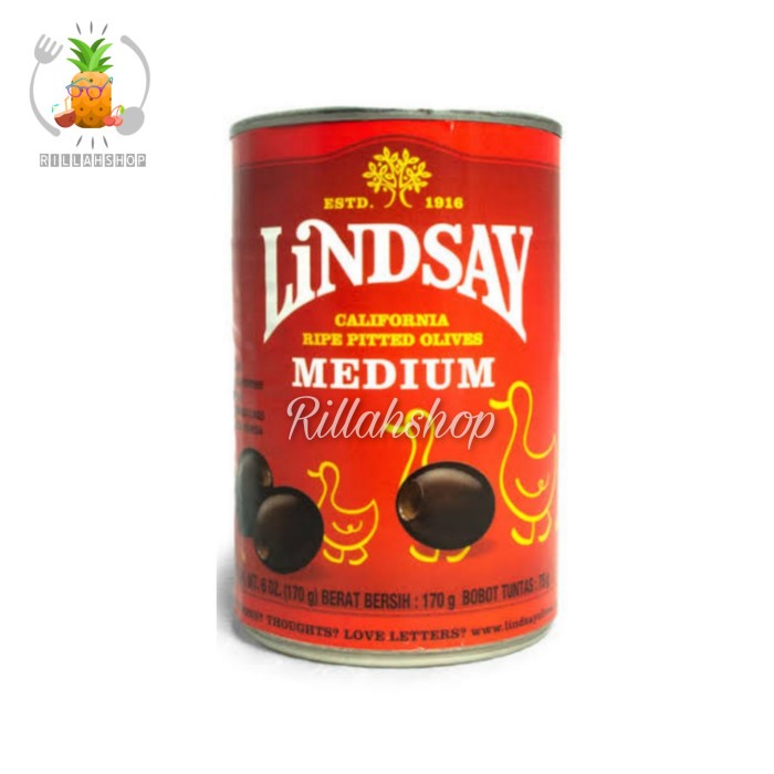

Lindsay California Ripe Pitted Olives Medium (170g)