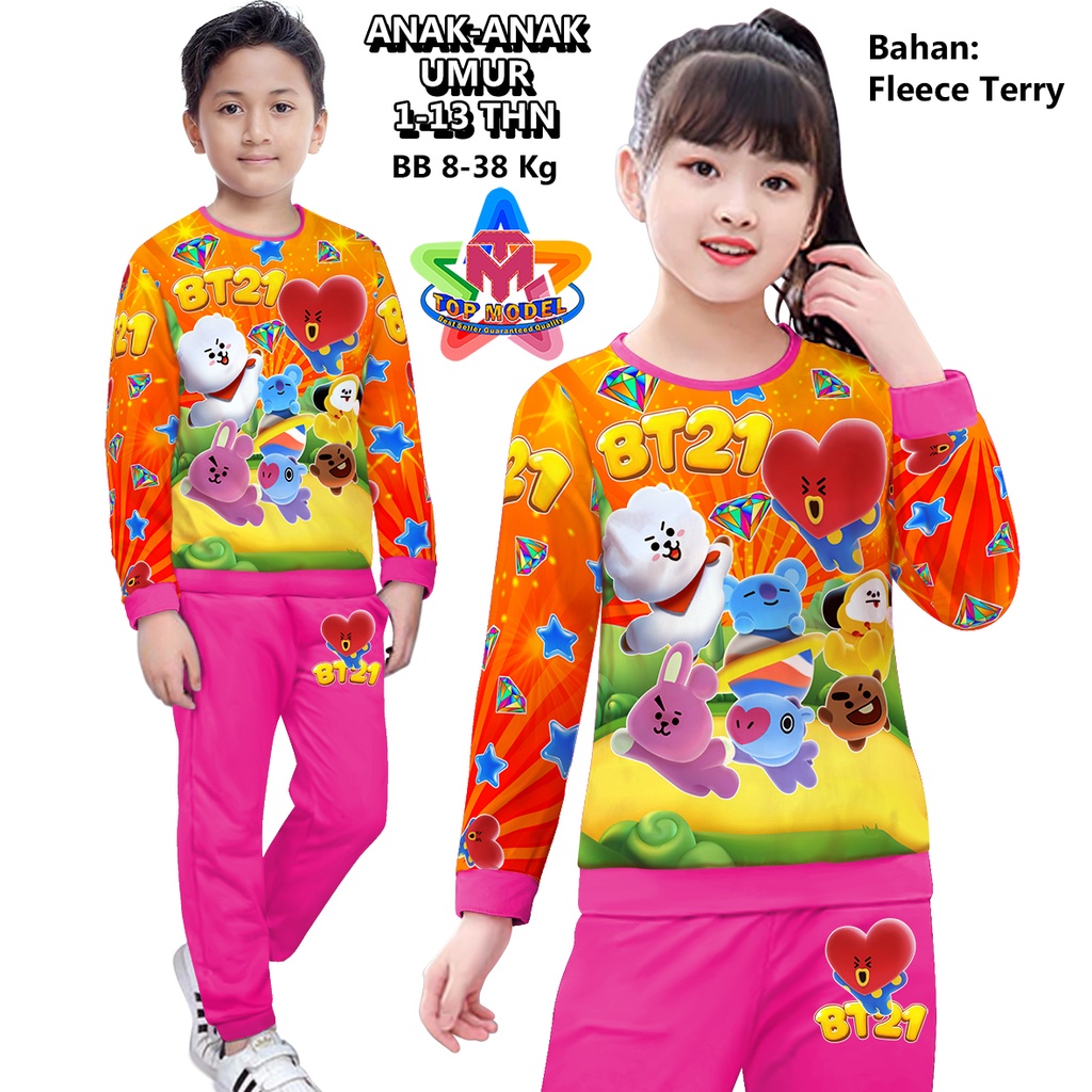 Setelan Anak anak BTS BT21 Printing Setelan Olahraga anak TM 00089 BISA COD &amp; Gratis Ongkir Training Anak Cowok Cewek terbaru dan termurah Sportswear Children Paling Tren &amp; Laris Terbaru Kekinian Baju Anak Baju Olahraga Anak Baju Senam Baju Olahraga