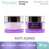 WARDAH RENEW YOU ANTI AGING DAY&NIGHT CREAM POT KRIM SIANG MALAM