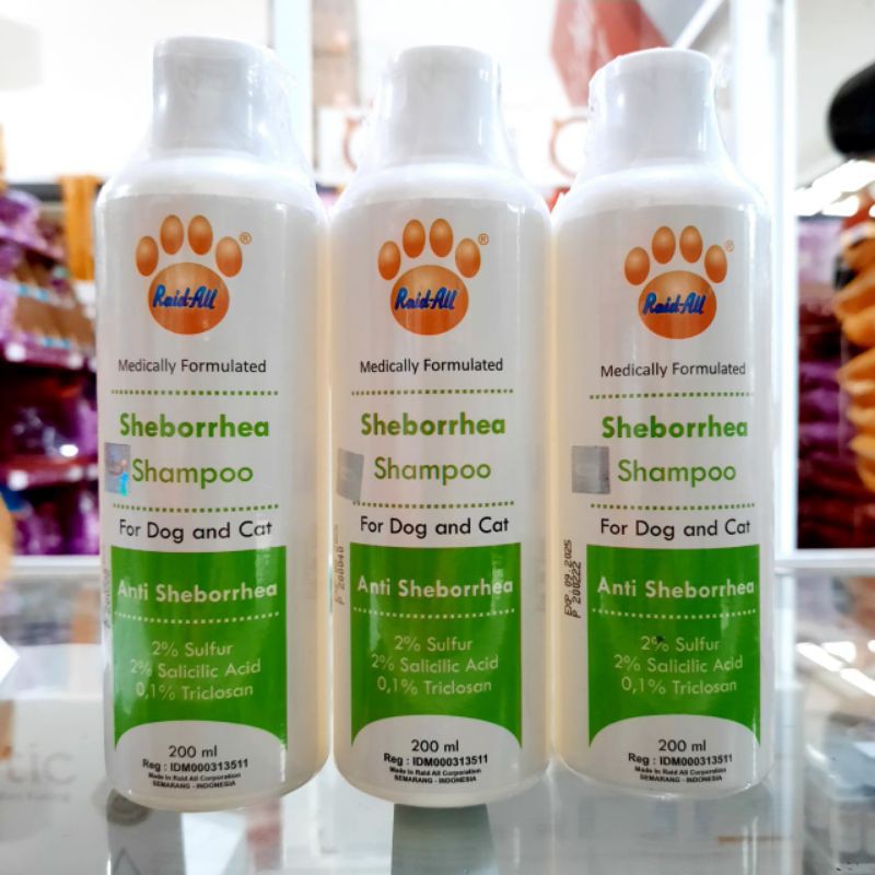 SHAMPO JAMUR SHEBORRHEA 200ml hijau / SHAMPO jamur kucing anjing / raid