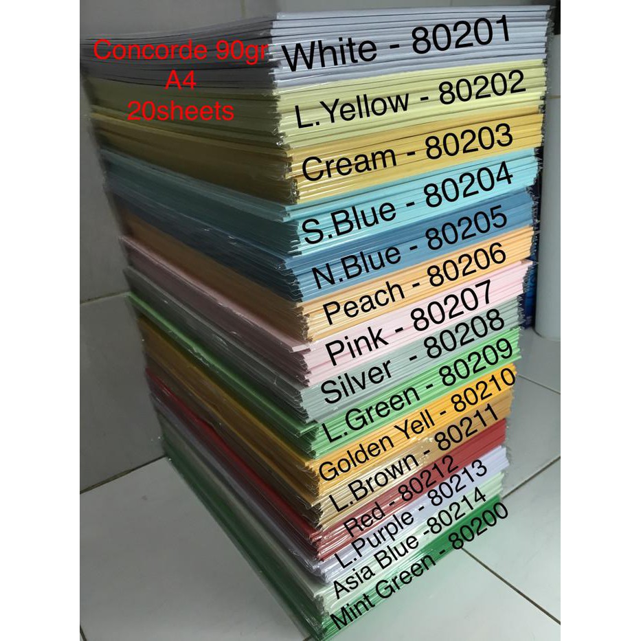

Kertas / Kertas Concorde 90 Gram Dengan Banyak Warna