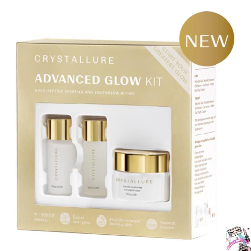 ☃Cutezz_Ching1☃ Wardah Crystallure Advanced Glow Kit-Antiaging untuk kulit glowing