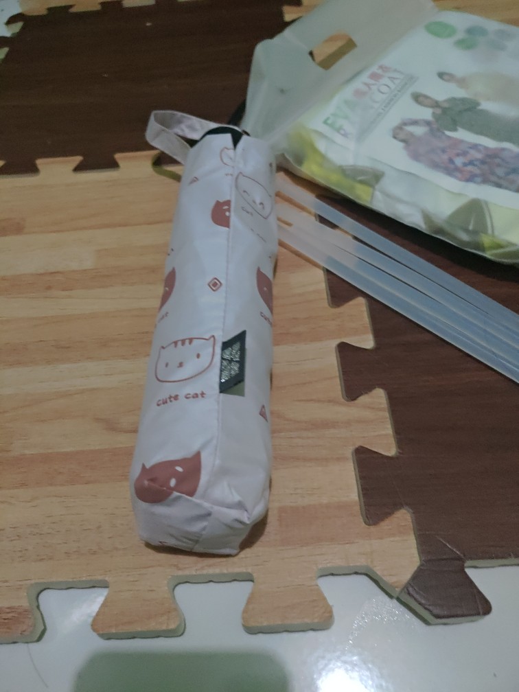 Payung Lipat 3 Muka Kucing / Lucu / Cantik / Lapis Hitam / Grc - A581