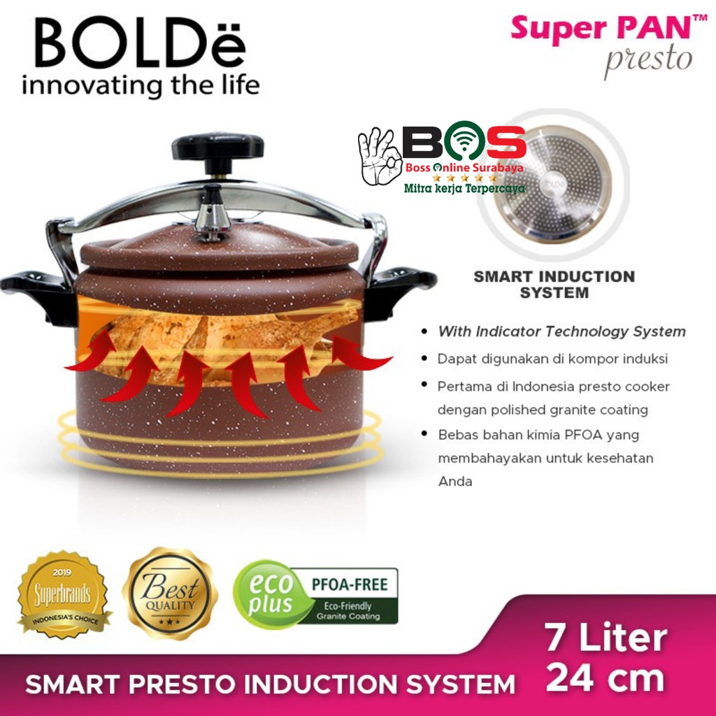 Bolde Panci Presto Granite 7 Liter Bolde Super Pan Presto Induksi