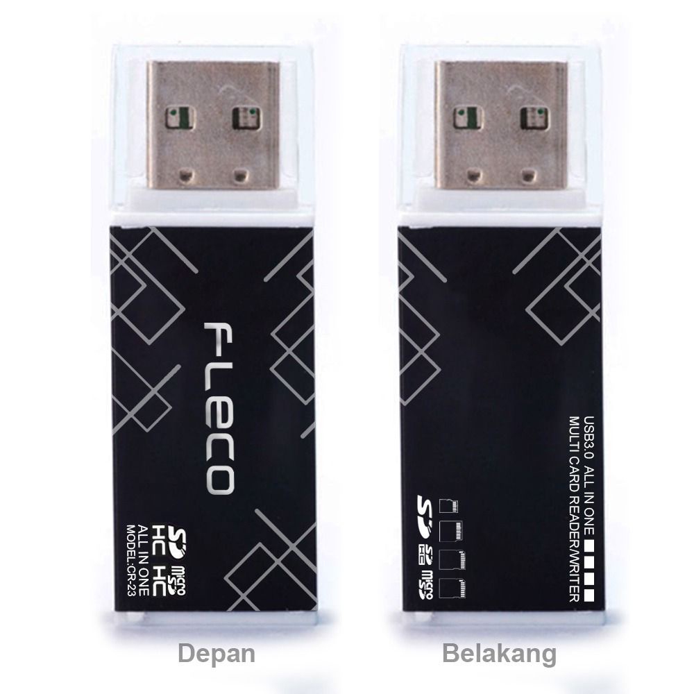 PROMO CARD READER FLECO ORIGINAL MULTY CR-23 LED INDIKATOR SUPPORT UP TO 512GB /- Support SD, MMc, RS-MMC, Mini SD, T-Flash, MS/MS Pro, MS Duo/MS Pro Duo, M2, Micro SD - Mini SD, T-Flash, M2 use without adapter - Easy Plug and Play  - USB 2.0