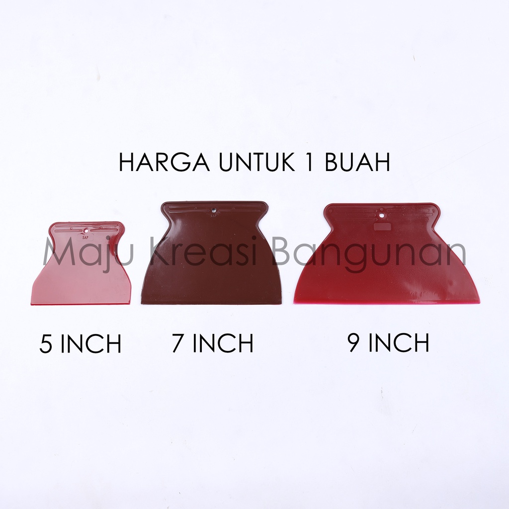 Kape PVC Scraper Skrap Sekrap Plastik 5&quot; 7&quot; 9&quot; Inch Inci Alat Dempul Tembok Dinding Kompon Scrapper