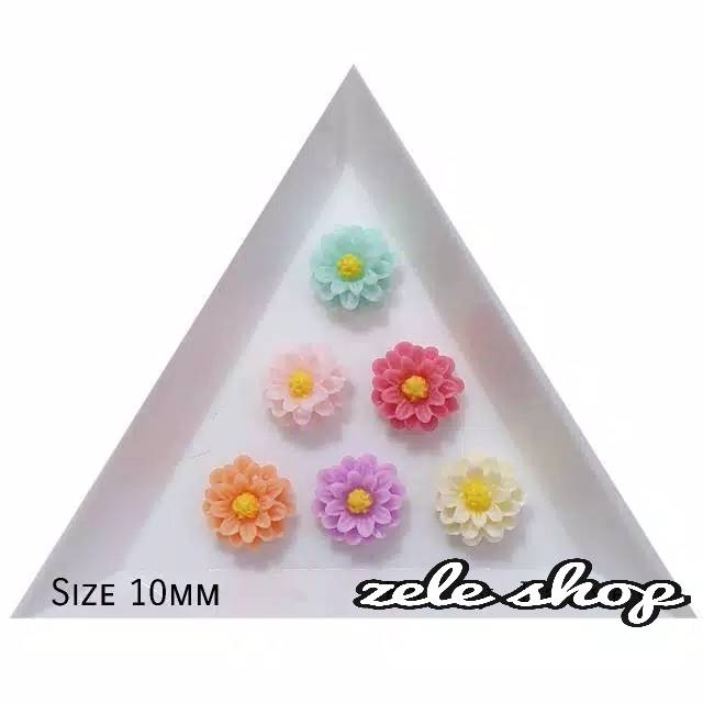 RESIN BUNGA DAHLIA SIZE 10MM | HIASAN TASBIH DIGITAL WARNA MIX